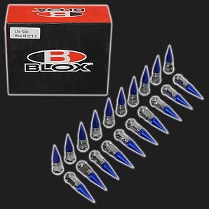 Гайки колёсные стальные с наконечниками М12х1,25 Blox Style синие (20 штук)