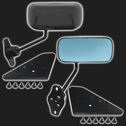 Зеркало заднего вида боковое PROSPORT F1 Style чёрное, с антибликом, универсальное (2 штуки)