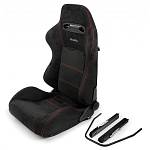 Сиденье спортивное универсальное RECARO-500 style чёрное, замша (размер М)