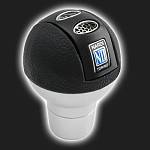 Ручка КПП универсальная NARDI style (Шар) /чёрная кожа, серебристая/ Ручка КПП универсальная NARDI style (Шар) /чёрная кожа, серебристая/