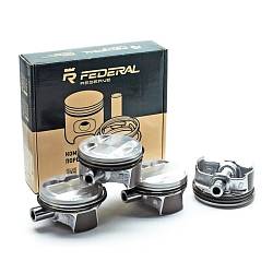 Поршни в сборе с кольцами и пальцами Federal Mogul ВАЗ 21126, 21127, 21129 16V d82,5 мм, безвтыковые (4 штуки)