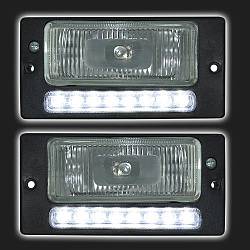 Фары противотуманные SKV c ДХО ВАЗ 2110-2112, 2113-2115, Chevrolet NIVA /до 2009 г.в./ (2 штуки)