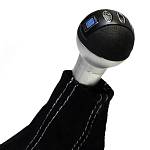 Ручка КПП универсальная NARDI style (Шар) /чёрная кожа, серебристая/ Ручка КПП универсальная NARDI style (Шар) /чёрная кожа, серебристая/