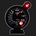 Прибор AUTO GAUGE давления турбо /95 мм/ c дополнительной внешней вспышкой, чёрный, с супербелой подсветкой, на подставке