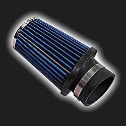 Фильтр воздушный нулевого сопротивления AT&A компакт угловой /синий, хром/ D-70 мм (инжекторный)