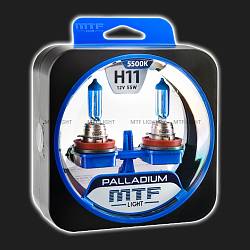 Лампа галогенная H11 MTF Light PALLADIUM 5500K 55W (2 штуки)