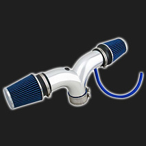 Патрубок впускной алюминиевый с двумя синими фильтрами PROSPORT D=89 мм универсальный