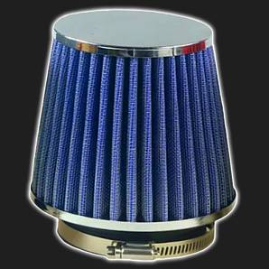 Фильтр воздушный нулевого сопротивления MPH Flow /синий, хром/ D-74 мм (инжекторный)