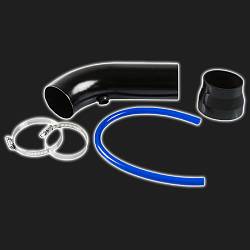 Патрубок воздушного фильтра алюминиевый RACING Air Intake D=76 мм чёрный