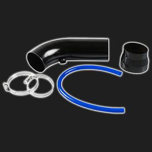 Патрубок воздушного фильтра алюминиевый RACING Air Intake D=76 мм чёрный