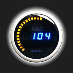 Прибор AUTO GAUGE часы /52 мм/ цифровые, с тонированным стеклом, с синей подсветкой