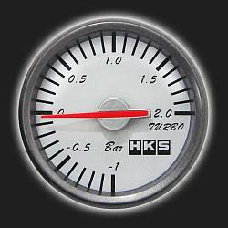 Прибор HKS Style давления турбо (механический) /60 мм/ белый циферблат
