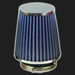 Фильтр воздушный нулевого сопротивления MPH компакт /синий, хром/ D-64 мм (инжекторный)