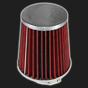 Фильтр воздушный нулевого сопротивления MPH компакт /красный, хром/ D-64 мм (инжекторный)