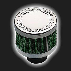 Фильтр вентиляции картерных газов PROSPORT /зелёный, хром/ D-15 мм