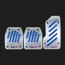 Накладки на педали МКПП /алюминий/ PROSPORT Type R синие вставки (комплект)
